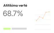 Atitikimas 68,7 % su linijine diagrama