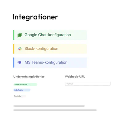 Integrationsoversigt i tenderbot.io