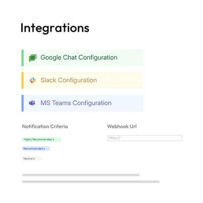 Integration overview in tenderbot.io