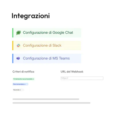 Panoramica delle integrazioni in tenderbot.io