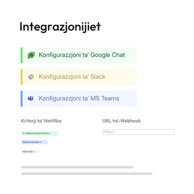 Ħarsa ġenerali tal-integrazzjonijiet f'tenderbot.io