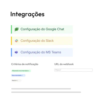 Visão geral das integrações em tenderbot.io