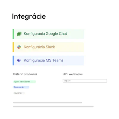Prehľad integrácií v tenderbot.io