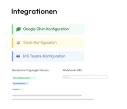 Integrationsübersicht in tenderbot.io