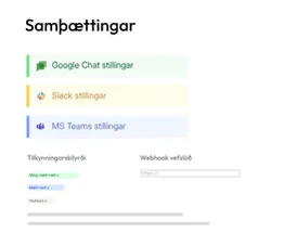 Yfirlit yfir samþættingar í tenderbot.io