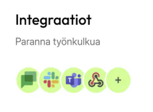 Integraatiot työnkulun parantamiseksi