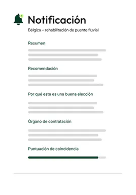 Notificación de coincidencia de licitación