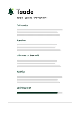 Pakkumise vastavuse teade