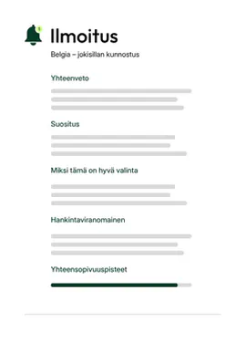 Tarjouspyyntöjen vastaavuusilmoitus