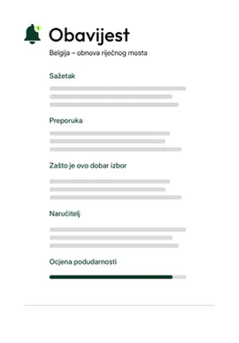 Obavijest o podudaranju natječaja