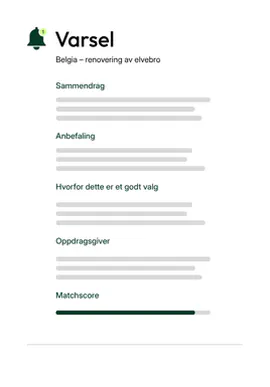 Anbudsmatching varsel