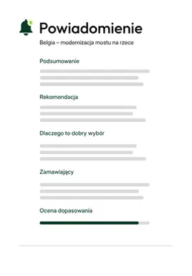 Powiadomienie o dopasowaniu przetargu