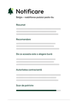 Notificare de potrivire a licitației