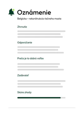 Oznámenie o zhode tendru