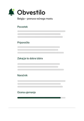 Obvestilo o ujemanju razpisa