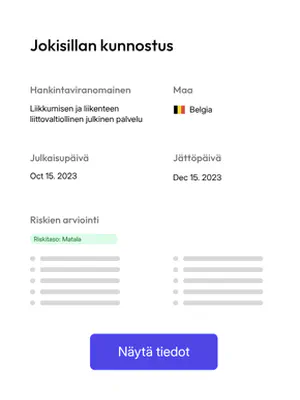 Tarjouspyynnön analyysirapotti tenderbot.io:ssa
