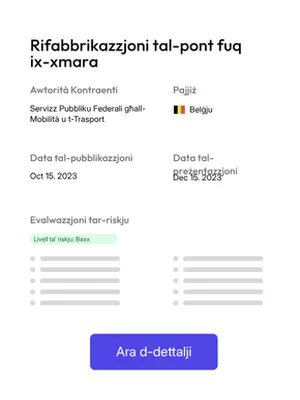 Rapport ta' analiżi ta' tender f'tenderbot.io